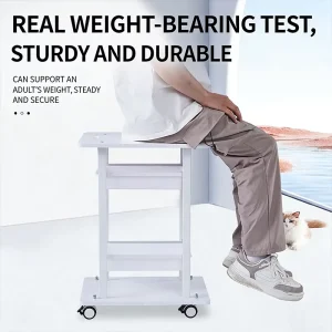 White 3 Tier Rolling Beauty Trolley Cart Sturdy Salon Storage Cart for Beauty Machines and Esthetician Supplies