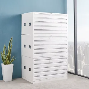 White 5 Drawer Modern Metal Filing Cabinet for Hotel & Commercial Use A1 Size Paper Map Storage with Extendable Feature
