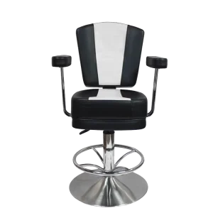 White Adjustable Bar, Casino, or Office Chair with Casters