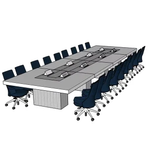 White Artificial Stone Meeting Modern Conference Tables