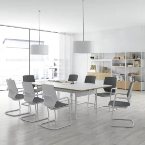 White Business Meeting Table Suitable for Home Office School Hotel or Meeting Room