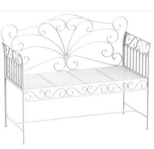 White Color High Quality Modern Metal Boy Girl Sitting Patio Bench Outdoor Antique Metal Garden Backyard Bench