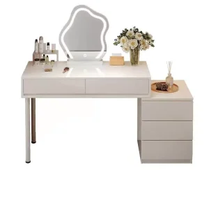 White Desk with Drawers Modern Family Office Computer Desk Convertible Into Dressing Table