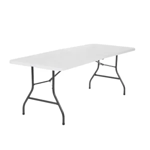 White Foldable Plastic Steel Table Chair Set Portable for Outdoor Events Dining Park Kitchen Bedroom Hotel Exterior Halls
