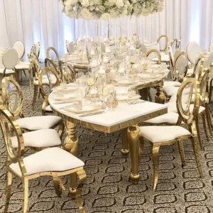 White Glass Hotel Centre De Furniture Luxury Round Party Serpentine Chairs and Wedding Tables for Events