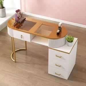 White Japanese Wood Modern Single Light Luxury Simple Manicure Table Storage Folding Nail Table Hospital