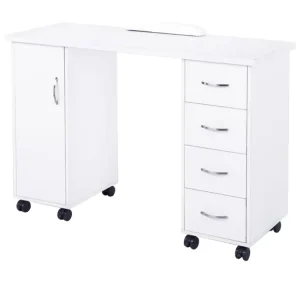 White Manicure Table Nail Table With Hand Support Barber Salon Furniture Portable Manicure Table