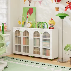 White Metal Bookshelf with Modular Design for Expandable Storage