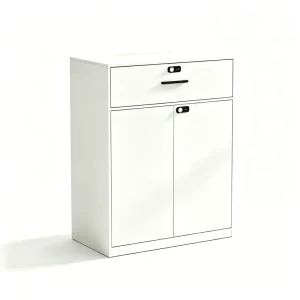 White Metal Lockable Modern Freestanding Filing Cabinet for Office Home School Dining Living Room Multi Scene Storage