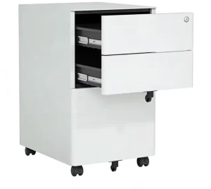 White Metal Pedestal Cabinets Movable File Storage Simple Steel Storage Furniture Drawer Office Furniture Cabinet File Cabinet