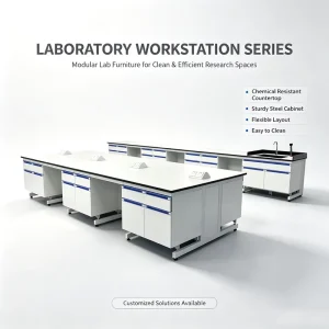 White Modern Adjustable Wall mounted Laboratory Furniture 6 Drawers Customizable PP for Hospitals Schools Research Labs