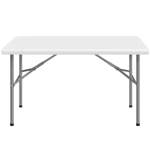 White Modern Folding HDPE Rectangular Banquet Table 6ft 8ft 4ft Portable for Outdoor Weddings & Camping Events