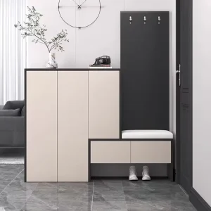White Modern Wooden Shoes Rack Shelf Cabinet Storage with Door for Entryway