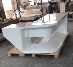 White Office Desk Working Desk Corians Stone CEO Use Computer Writing Table