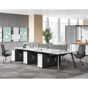 White Office Furniture Modular Office Desk 6 8 10 Person Open Working Opposite Sitting Modern Combination Office Workstations