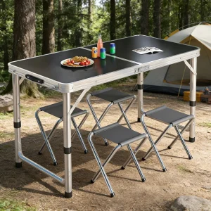 White Outdoor Folding Table and Chairs Set for Events Wedding Party