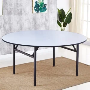 White Outdoor Round Folding Table 6 Ft PVC Top Banquet Table Commercial Used for Restaurant Table and Chair