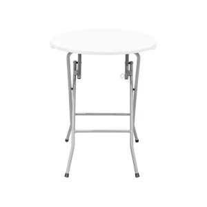 White Plastic Cocktail High Table Round Outdoor Folding Bar Table for Party