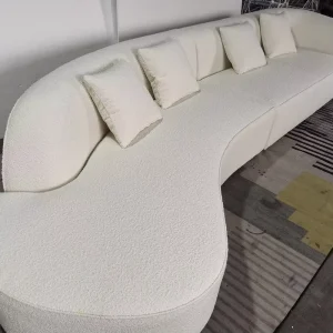 White Polar Fabric European Modern Design Modular Corner Sofa Set for Living Room Mall Hotel Home Furniture