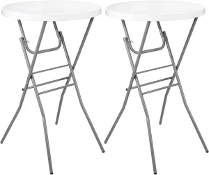 White Portable Plastic 110cm Round Folding Bar Table for Events Party