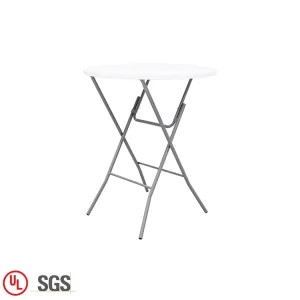 White Portable Table Small Plastic Folding Round Bar Table for Wedding