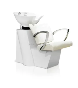 White Portable Wash Hair Salon Shop Chair Wash Head Shampoo Chair