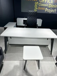 White Simple Steel Wood Office Desk Training Desk