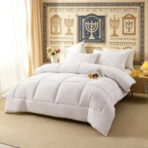 White Square Quilt Core Duvet Insert Soft Microfiber Filled All Season Comforter Hotel Bed Duvet Inner Custom Logo