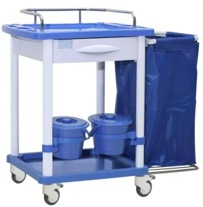 White Traditional Hospital Furniture Dressing Trolley Medical Utility Cart with ABS and Steel Construction