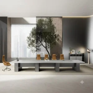 White Wood Conference Table Set Chairs Large Meeting Desk Boardroom Commercial Office School Furniture