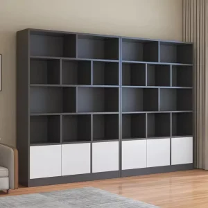 White Wooden Bookshelves Bookcases Solid Wooden Library Bookcase Combined Bookshelf