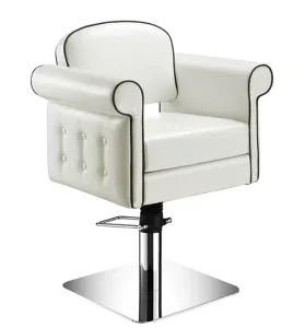 White and Black Leather Styling Chair 360 Swivel Barber Chair for Salon
