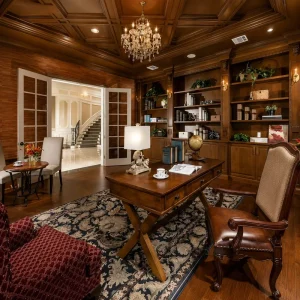 Whole House Customized Products Big Office Boss Study Room Furniture Solid Wood Book Cabinet Bookshelf Components