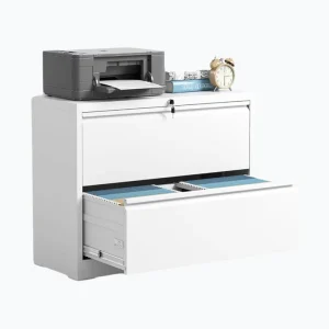 Wide Drawer Lateral Filing Cabinet Metal Office Storage Cabinet with Central Lock System for File Organization