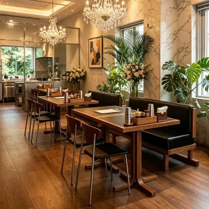 Wild Mountain Style Restaurant Booth Sofa Custom Wall Mounted Diner Bench for Fusion Cuisine BBQ Hotel Commercial Furniture