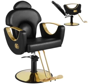 Women’s Foldable Height Adjustable Salon Hair Chair for Beauty Furniture Living Room School Barber Shop