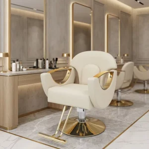 Women’s Men’s Luxury Styling Chair for Beauty Salon Barber Shop Metal Salon Furniture Customizable Color Logo Height Adjustable