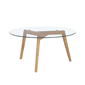 Wood Coffee Table Top with Glass Modern Solid with American White Oak Legs Living Room Furniture Bedroom