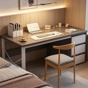 Wood Computer Desk for Home Office Use Durable Eco Friendly Space Saving Multi Functional Study Workbench with Drawer Storage