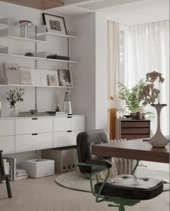 Wood Contemporary Space Saving Hanging Bookshelf for Home Office Living Room Apartment & School Use