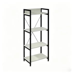 Wood Floor Standing 4/5 Tier Bookcase Modern Dustproof Design for Home Office and Living Room Display Storage Rack