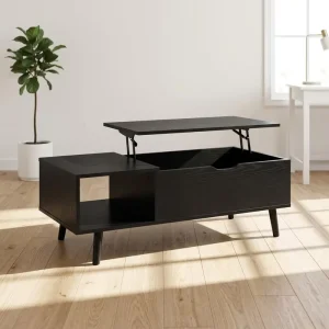 Wood Lift Top Coffee Table with Hidden Compartment Large Storage Shelf Center Table for Home Living Room Office