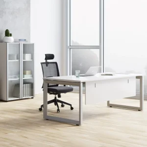 Wood Office Desk Modular Workstation Set Eco Friendly Modern MFC Board Complete Cable Management System Staff Partition