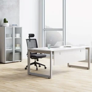 Wood Office Desk Modular Workstation Set Eco Friendly Modern MFC Board Complete Cable Management System Staff Partition