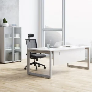 Wood Office Desk Modular Workstation Set Eco Friendly Modern MFC Board Complete Cable Management System Staff Partition