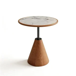 Wood Painted Coffee Table with Marble Tabletop for Coffee Shop Hotel