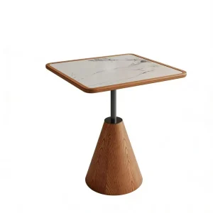 Wood Painted Coffee Table with Marble Tabletop for Coffee Shop Hotel Living Room