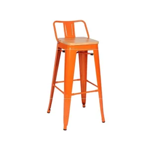 Wood Seat Pad Compact Metal Backrest Brace Heavy Duty Tall Stool for Industrial Meuble Garage Workshop