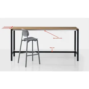 Wood Stainless Steel Black Matt Modern High Bar Tables