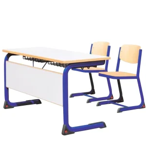 Wood White Furniture Table Set 2 Chairs Wooden MDF Top School Table and Chair